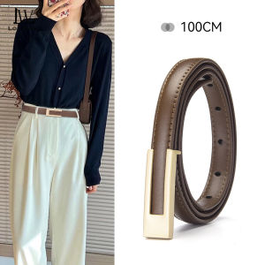 LouisWill Fashion Women Belts Thin Belt Elegant Needle Buckle Design Adjustable Girls Ladies Belt PU Leather Long Straps Waistbands Dress Coat Alloy Buckle Decorations