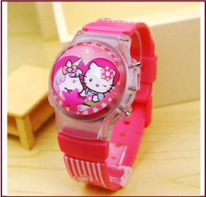 Watch Girl Kids Flip Cover Open LED Digital Sport casual student watches Silicone Strap