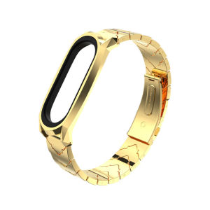 VUAERANG V-shape Metal Strap for Xiaomi Mi Band 7/6/5/4/3 Metal Bracelet Strap for Mi Band 6/5/4/3 Screwless Stainless Steel Wristbands Replacement Wrist Bracelet for Miband 7 Accessories