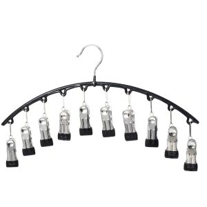 10 clips Stainless Steel Trouser Pants Skirt Hangers Stand