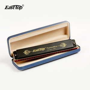 Easttop Harmonica 24 Hole Tremolo Harmonica Key of C Professional Mouth Organ with Case Top Grade for Professional Player Beginner Students Children Kids T2406K
