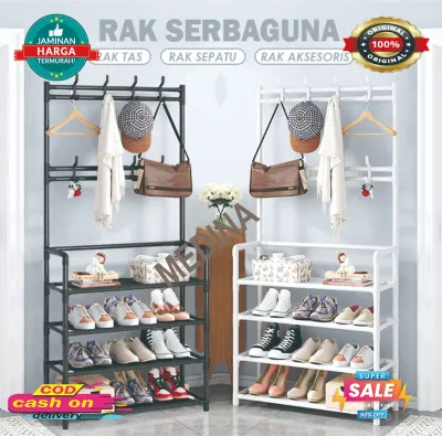 Rak sepatu dan Hanger baju+topi multifungs