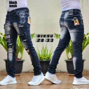 ANE -PROMO Celana Emblem Armany Celana Sobek Emblem COD Celana Jeans Skinny Pria Celana Pensil Terbaru