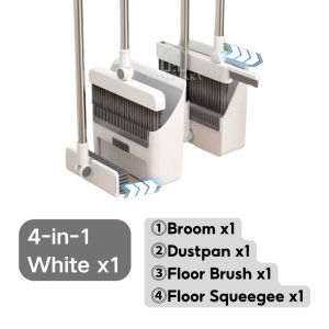 Ready Stock Multi-Function Foldable Cleaning Set Broom Dustpan Comb Hair Scraper Rotating Head
