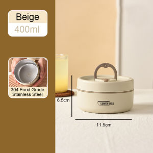 Inaso Kotak Bekal Makan Stainless Tahan Panas Wadah Makan Food Jar Round Lunch Box Bulat Tempat Mie Multifungsi HMB109
