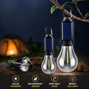 Solar Camping Light Outdoor Waterproof Portable Led Tungsten Bulb Retro Warm Glow Emergency Light For Hiking Picnic