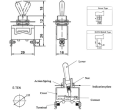 Công tắc gạt hai trạng thái On-Off 15A/250VAC. 
