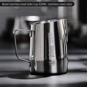 Bincoo Latte Cup Sữa Bọt Jar Nhọn Miệng Dập Nổi Cà Phê Kéo cốc hoa Sữa Jar Cho văn phòng gia đình Và Cà Phê Cửa Hàng 420Ml