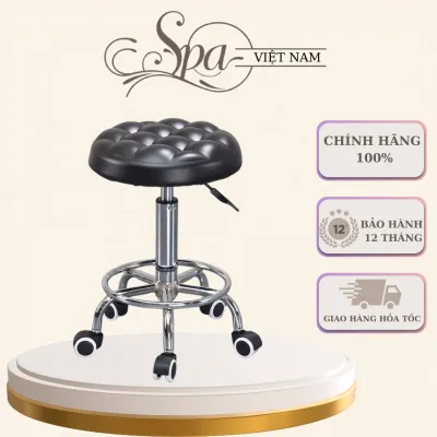 Ghế múi đôn hơi spa | ghế xoay chân lốc có bánh xe | nâng hạ cao thấp dùng trong spa | phun xăm | tmv
