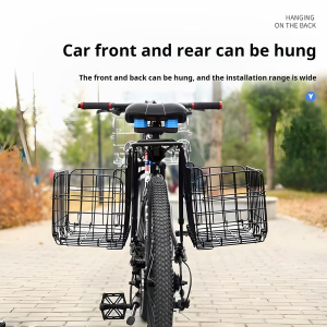 Universal Bike Basket Large Storage Space Rust Resistant Finish Folding Convenient For Mountain And Road Bikes