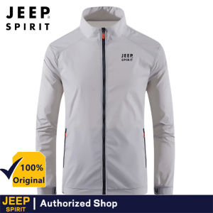 JEEP SPIRIT Mens Sunscreen Clothing UV Protection Skin Clothing Windproof Jacket Outdoor Sports Upf50 Jacket