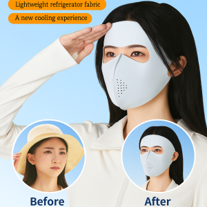 Outdoor Breathable Mesh Sunscreen Mask Lightweight Ice Silk UV Protection Face Mask for Cycling Sunscreen Mask