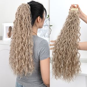 BEAUTYLADIES Synthetic Afro Kinky Curly Ponytail Wig Layered Voluminous Texture Long Ponytail Extension Heat Resistant Natural Wrap-Around Hairpiece for Effortless Everyday Wear