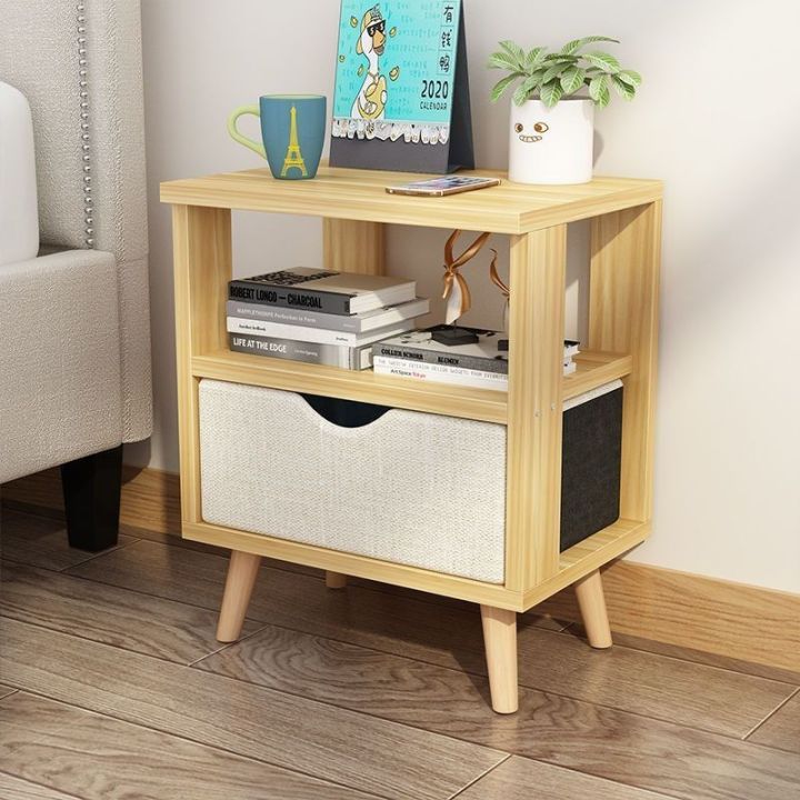 Hailey0  Kabinet Sisi Katil Nordic Bilik Tidur Kabinet Penyimpanan Tepi Katil Moden Rak Mudah Berbilang Lapisan Kabinet Penyimpanan Jimat Kabinet Kecil 6F3G4