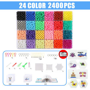 4400ชิ้น DIY ลูกปัดชุด Multicolor สร้างสรรค์ลูกปัดของเล่น DIY ปริศนาเมจิกสเปรย์น้ำลูกปัดเหนียวแฮนด์เมดของเล่นเพื่อการศึกษาชุดสำหรับเด็กเริ่มต้น