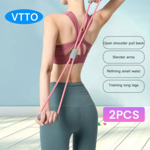 VTTO Yoga Resistance Exercise Bands Gym Fitness Equipment Pull Rope 8 Word Chest Expander Elastic Muscle Training Tubing Tension Rope