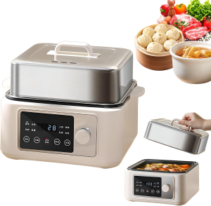 Electric Food Steamer Large Capacity For Siomai Multifunction Stainless Steel Siomai Business Food Steamer Smart Timing