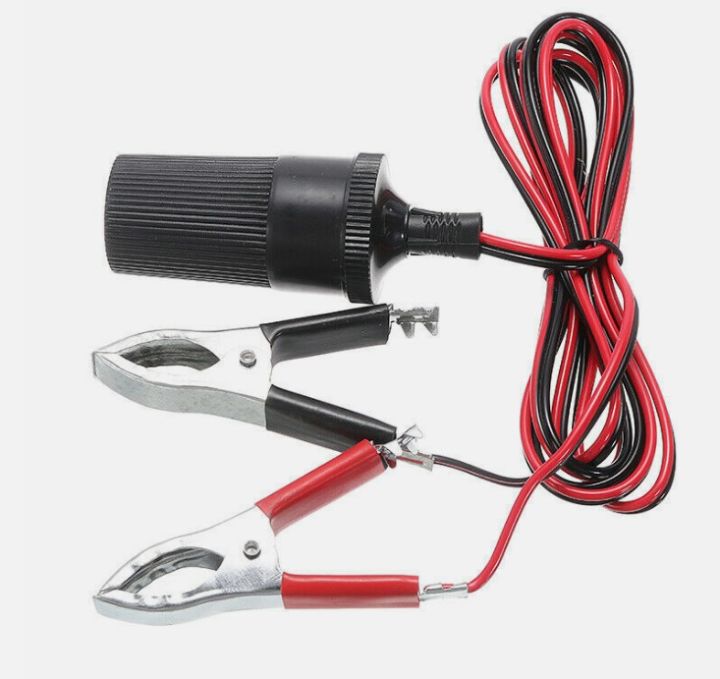 12V Car Battery Terminal Clipon Power Socket Adapter Cable, Positive