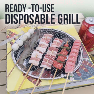 Portable Disposable Camping Grill Set: Perfect for Family Parties & Compact Cooking