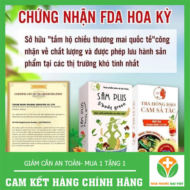 Kẹo giảm cân Sâm Plus S'Body Green _Giảm Cân Bất Chất Cơ Địa + tặng kèm trà hồng đào- hàng chính hãng