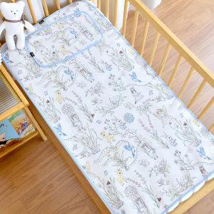 Cool Tencel Crib Mat Fitted Sheet Summer Ramie Baby Bed Cushion Stroller Seat Pad with Elastic Band