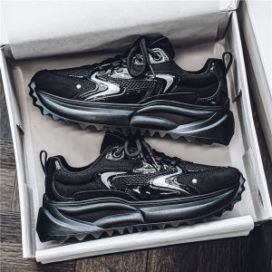 Mens Non-Slip Shoes Summer New Mesh Torre Shoes Summer Fashionable All-Match Casual Shoes Trendy Thick Sole High-Sole Shoes