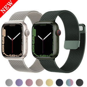 Metal Mesh Stainless Steel strap for apple  Watch Ultra 49mm 41MM 45MM 38 40mm 42mm 44mm Sport Wristband Loop Magnetic strap for iWatch Series 9 8 7 SE/6/5/4/3/2/1