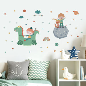 Decal Dán Tường Hoàng Tử Bé Cùng Chiến Binh Rồng Có Keo Sẵn 220x120cm - Trang Trí Phòng Cho Bé