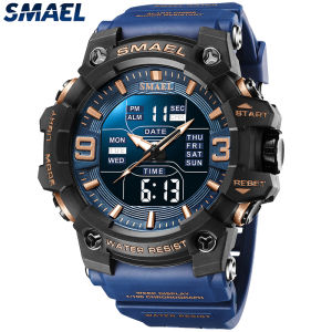 SMAEL Top Brand Sports Mens Watches Outdoor Waterproof LED Digital Analog Quartz Watch Date Light Alarm Stopwatch Clock