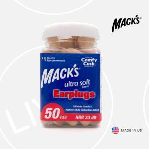 Macks Ultra Soft Foam Earplugs 50 Pair | Ear Plugs For Sleeping Protection Anti Noise Cancelling Earbuds Penutup Telinga Bunyi Tidur 耳塞防噪音睡眠專用高效隔音