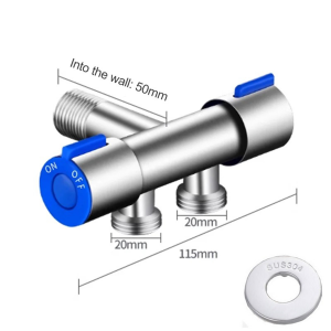 304 stainless steel Angle Valve Two Way Angle Valve Suitable for Washing Machine Special Bathroom Faucet Water Switch