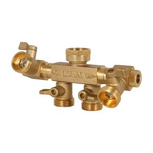 1pc Female Thread 3/4" Brass 4 Way Diverter Hose BSP/NH Y Type Connector Faucet Hose Water Splitter Rotate 360 Degrees