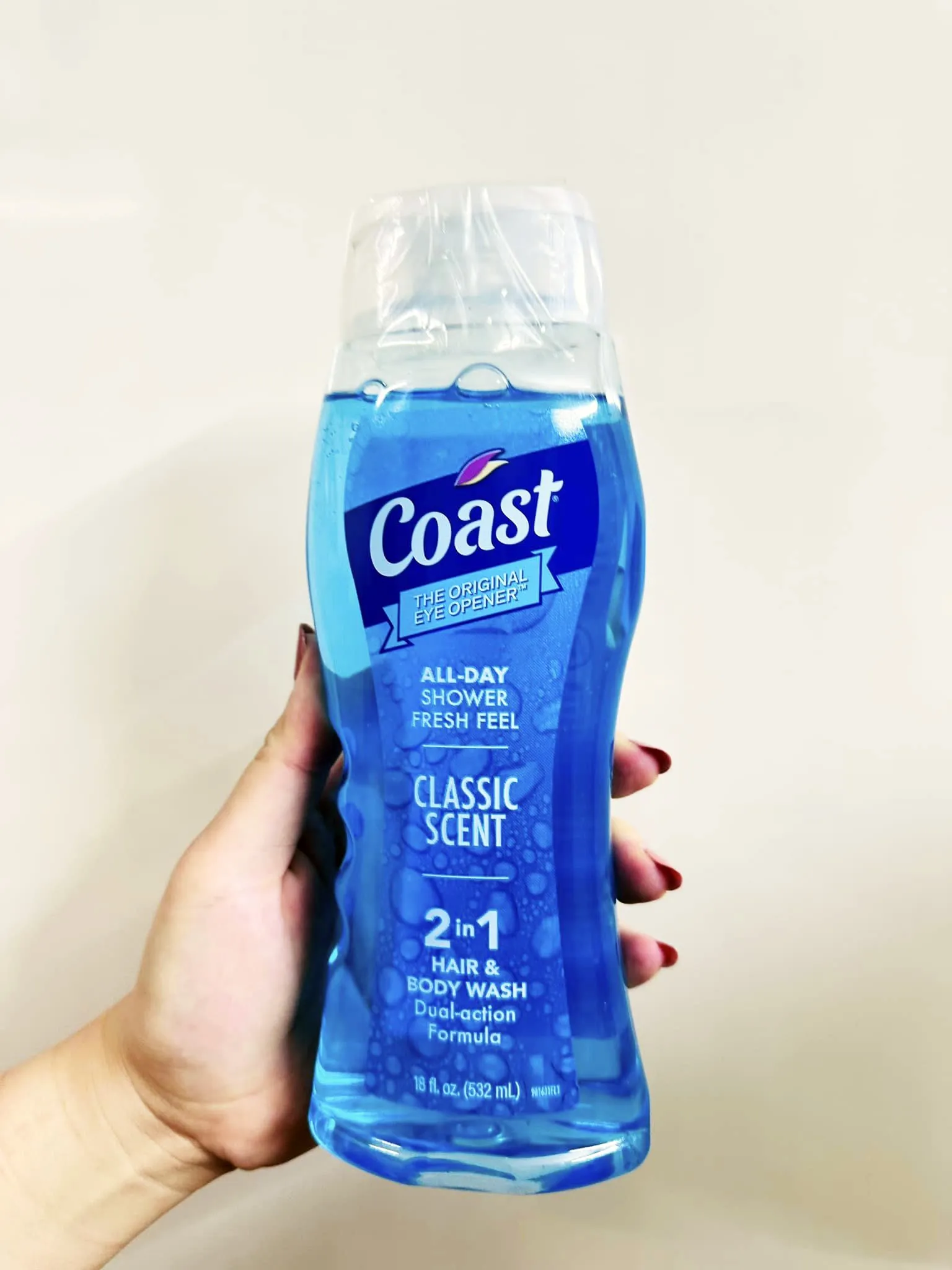 Chai gội tắm 2 in 1 Coast Classic Scent Hair & Body Wash xanh dương nhập Mỹ 532ml (Ảnh 1)
