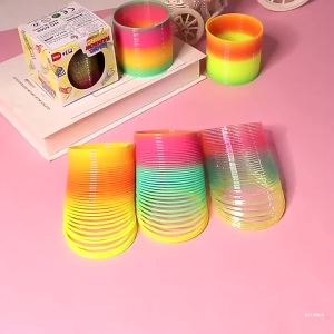 Kids Toy Bouncy Stretchy Slinky Rainbow Magic Spring Toys for Kids 弹簧圈 七彩色 (Random Colour)