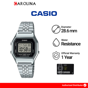Jam Tangan Wanita Casio LA680WA-1D Digital Quartz Watch Stainless Steel Strap