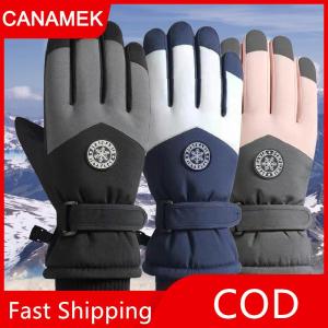 【CANAMEK】 Trượt Tuyết Găng Tay Mùa Đông Găng Tay Găng Tay Cho Phụ Nữ Người Đàn Ông Trượt Tuyết Găng Tay Màn Hình Cảm Ứng Găng Tay Trượt Tuyết Động Cơ Không Thấm Nước Nhiệt Tuyết Găng Tay