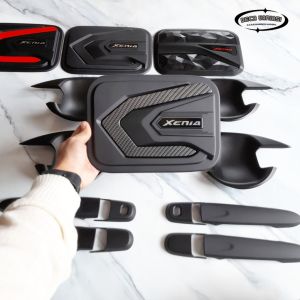 Paket Outer Door Cover Handle Pegangan Pintu Tank Cover All New Xenia 2012 - 2021 Hitam Doff Premium