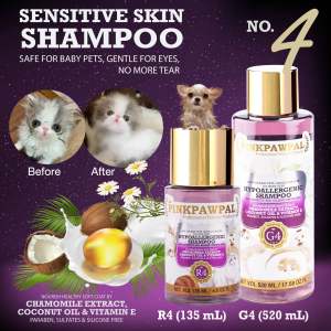 Pinkpawpal Hypoallergenic/Sensitive Skin Shampoo No.4 (R4 135ml / G4 520ml / L4 3800ml)