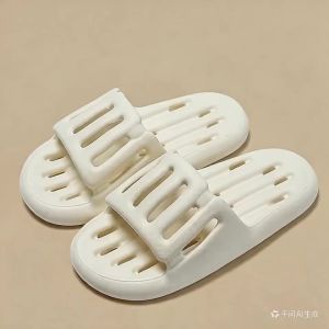 New Bathroom Slippers Woman Thick Sole Non-slip Hollow Outs Indoor Home Slippers EVA Soft Sole Comfort Summer Flat Slides Women2026