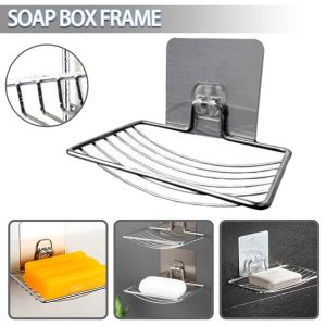 Self Adhesive Bar Soap Dish Stainless Steel Bathroom Soap Holder Wall Mounted