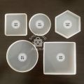 Cetakan Resin Coaster Tatakan Gelas Bentuk Hexagon Bulat Square Bahan Silicone Karet Silikon Lentur. 