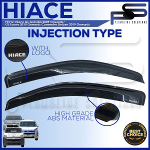 Window Door Visor for Toyota Hiace GL Grandia / Commuter Hiace 2004 - 2018 / 2019-Onwards / Toyota Lite Ace 2020 Onwards OEM Injection Type Window Deflectors Door Visor Rain Visor Window Visors Rain Guard Complete Set - 2 pcs