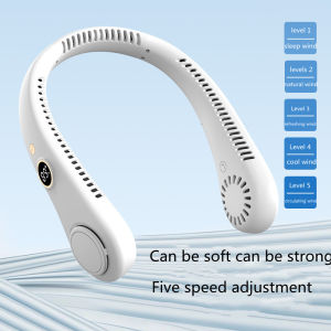 ล่าสุด พัดลมคล้องคอไฟฟ้า 5 ระดับ R8 USB ชาร์จ ขนาดเล็ก แบบพกพา ความเร็ว