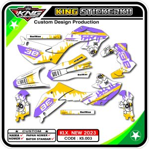 Decal Kawasaki KLX 150. 2023 SM Full Body - Custom Nomer dan Nama Gratis. KS.03