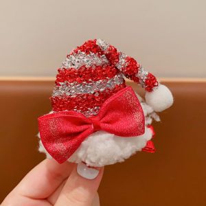 HUIHEYU Merry Christmas Decor Christmas Hairpin Sequin Bowknot Christmas Hat Headband Lovely Plush Children Deer antler Hair Clip Girls