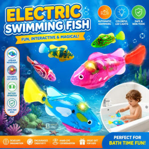 Robot Fish Toys for Kids Sea Animals Toys Electric Swimming Fish Toys with Lights Baby Bath Toys