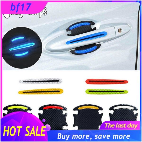 4Pcs Set Car Sticker Reflective Door Handle Bowl Sticker Car Reflective