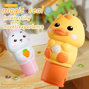 YOUSHI TOP DIY Crafts Animal Stamp Stickers Funny Signet Reward Stickers Toys Set Journal Book Seal Reward Interactive Childrens Seal Toy Friends Birthday Gifts