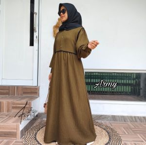 Gamis Dress Jovita Lady crush List Depan Dress Kondangan Viral Terbaru dan Termurah | Homey dress Wanita Remaja Polos List Lady Crush
