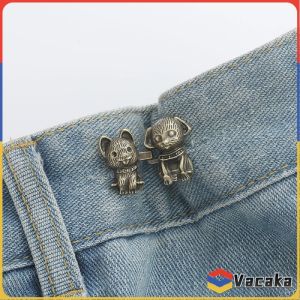 Vacaka Tighten Waist Button Cartoon Shaped Adjustable Jean Waist Buckle No Sew Snap Reusable Jeans Pins